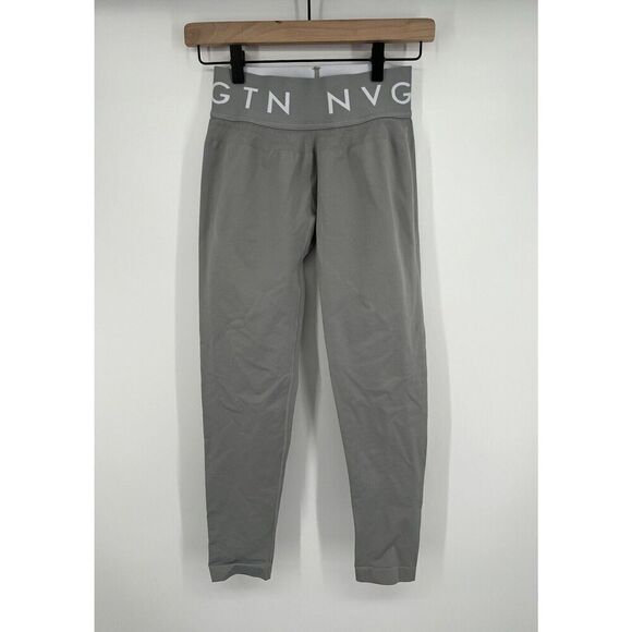 NVGTN Pants - NVGTN Womens Cropped Athletic Leggings Size Large Grey Stretch Activewear
